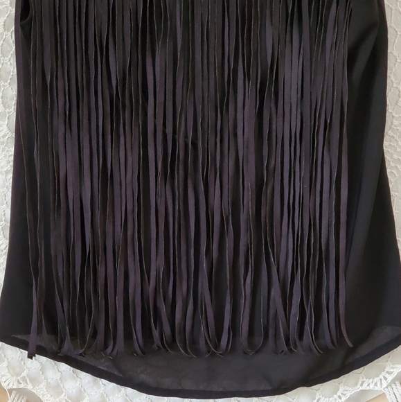 1. State Faux Suede Fringe Boho Sleeveless Top XS - Picture 6 of 9